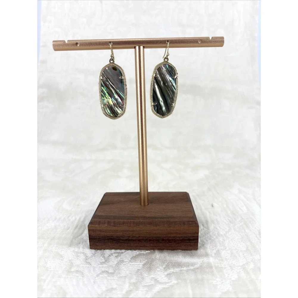 Kendra Scott Elle Elegant Abalone Shell & Gold Drop Earrings